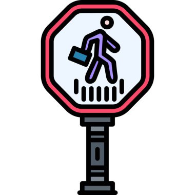 Işık simgesi, vektör illüstrasyonlu trafik sinyali