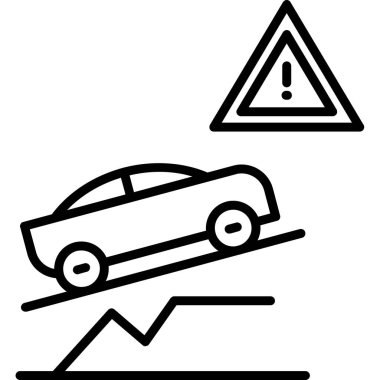Araba kazası ikonu vektör illüstrasyonu