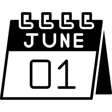 Haziran takvimi simgesi, takvim gününün vektör tasarımı