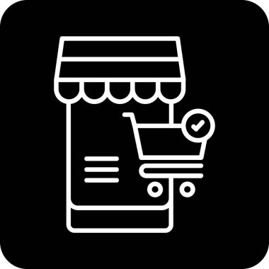 Çevrimiçi Dükkan simgesi vektör çizimi