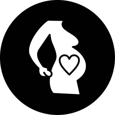 hamile kadın ikon vektör çizimi