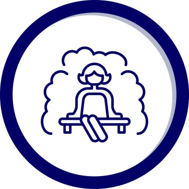 kürsü ikonundaki kız, vektör illüstrasyonu