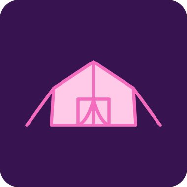 Çadır simgesinin vektör illüstrasyonu