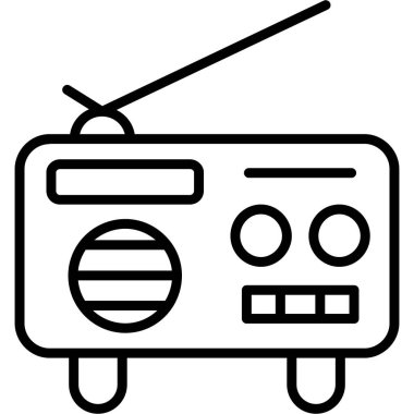 Radyo. Web simgesi basit illüstrasyon