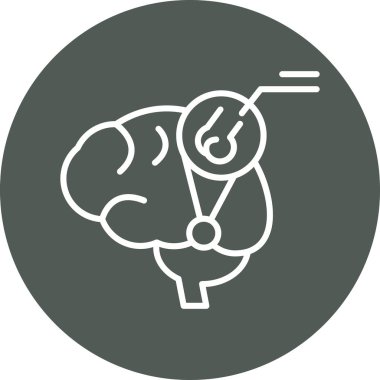 Çizgi vektör simgesinde tıpası olan bir beyin. taslak biçim vektör illüstrasyonu