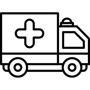 Ambulans. Web simgesi basit illüstrasyon