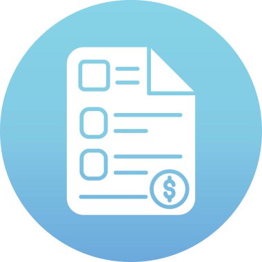 Kontrol listesi simgesi. vektör biçimi, yuvarlak açılı, pürüzsüz mavi renkli, beyaz arkaplan.