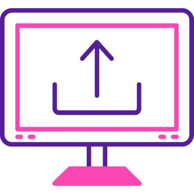 Monitör. Web simgesi basit illüstrasyon