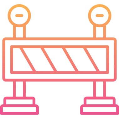 Bariyer. Web simgesi basit illüstrasyon