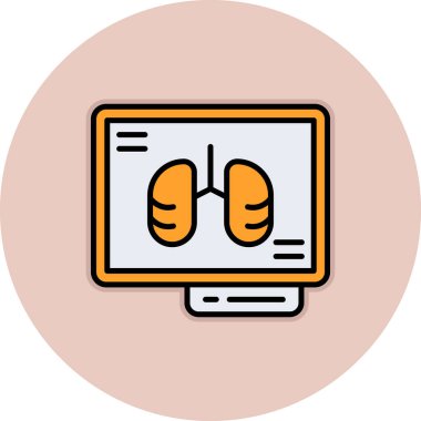 akciğer simgesi vektör illüstrasyonu