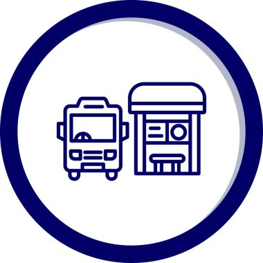 Otobüs simgesi. Web için yol vektör simgelerinin basit çizimi