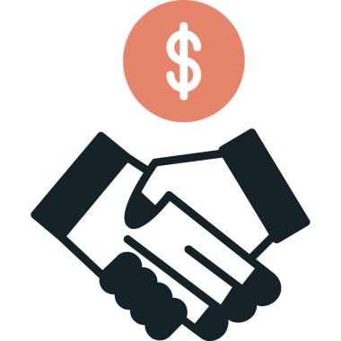 El sıkışma vektör illüstrasyonlu dolar işareti