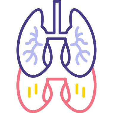akciğer modern web simgesi