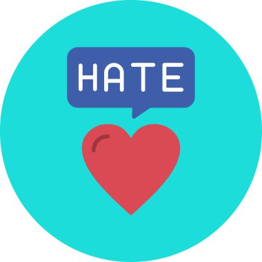 Nefret. Web simgesi basit illüstrasyon