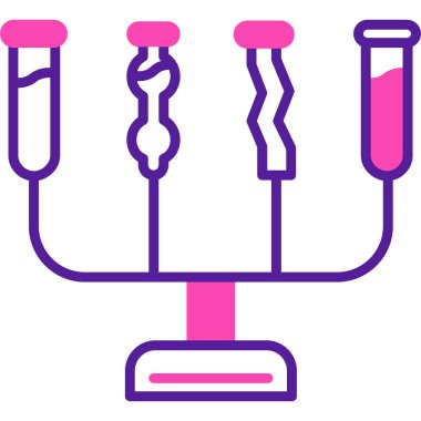 laboratuvar deney simgesi renk ana hatları vektörü