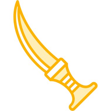 Altın kılıç ikonu. ağ için ortaçağ kılıç vektör simgesi çizimi