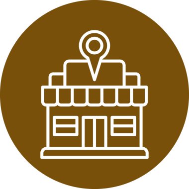 Bir dükkan simgesinin vektör illüstrasyonu