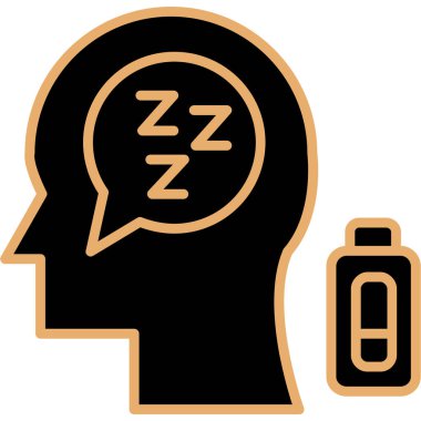 uyku ve düşünme ikon vektör çizimi