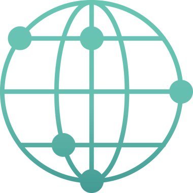 genel ağ vektörü ince çizgi simgesi