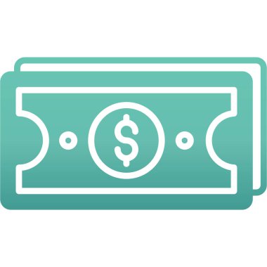 Dolar vektör sembolü düz simge