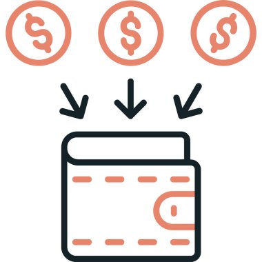 Dolar para simgesi vektör illüstrasyonu