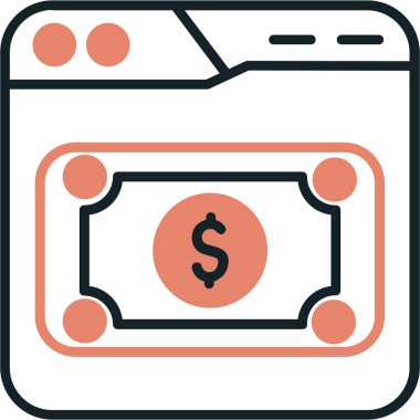 çevrimiçi bankacılık simgesi vektör illüstrasyonu