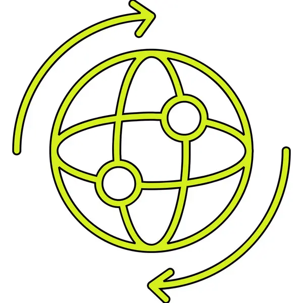 Bir dünya simgesinin vektör illüstrasyonu