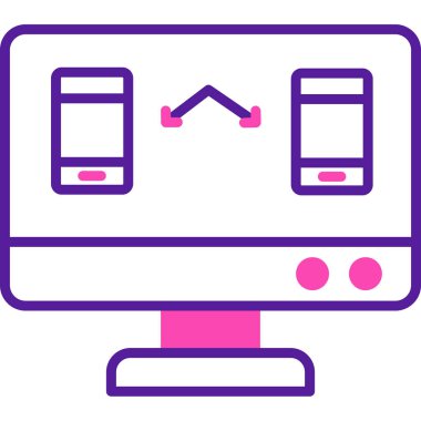 Bilgisayar. Web simgesi basit illüstrasyon