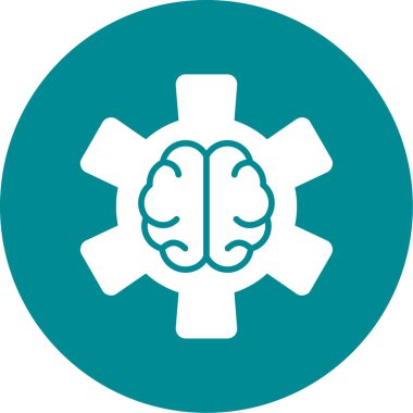 Beyin. Web simgesi basit illüstrasyon