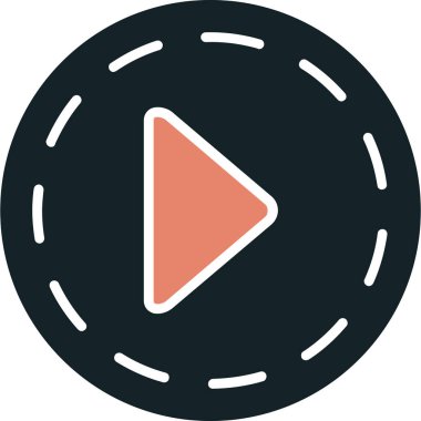 Oynayın. Web simgesi basit illüstrasyon