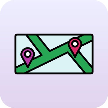 Bir harita simgesinin vektör illüstrasyonu