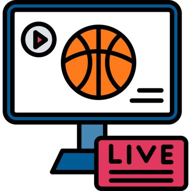 düz stil canlı yayın simgesi