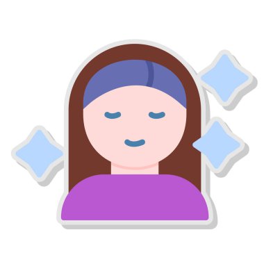 kadın yüz rengi ikon vektör illüstrasyonu