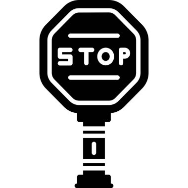 dur işareti simgesi, beyaz arkaplan ile siyah vektör işareti