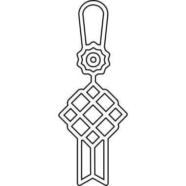 Beyaz arkaplanda özet biçiminde kolye simgesi