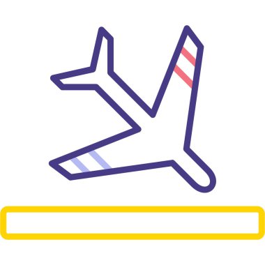 uçak simgesi, vektör illüstrasyonu basit tasarım