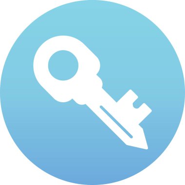 Düz biçimli izole edilmiş vektörde anahtar simgesi