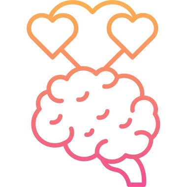 Kalpli beyin. Web simgesi basit tasarım