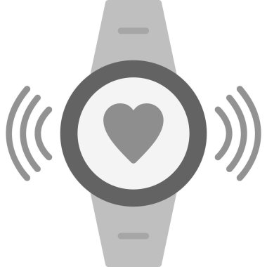 Saati olan kalp. Basit simge.