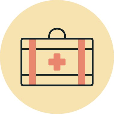 İlk yardım çantası vektör simgesi. Basit vektör illüstrasyonu