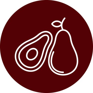 Beyaz armutun kırmızı vektör simgesi