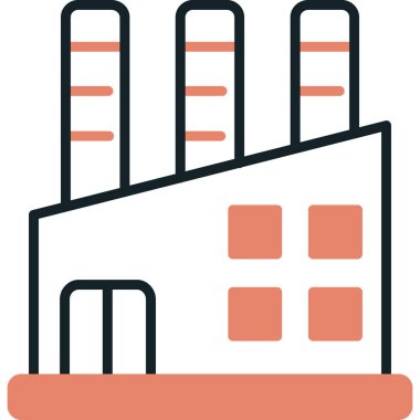 Fabrika. Web simgesi basit illüstrasyon