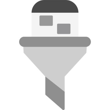 İnşaat miğferi düz simgesi, vektör illüstrasyonu