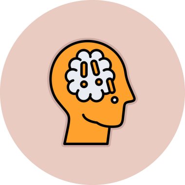 beyin ikonu vektör illüstrasyonu