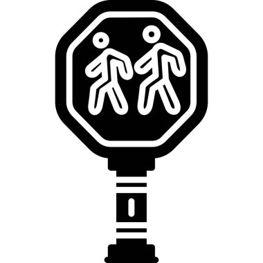 Yol işaretinde yürüyen insanlar, vektör çizimi