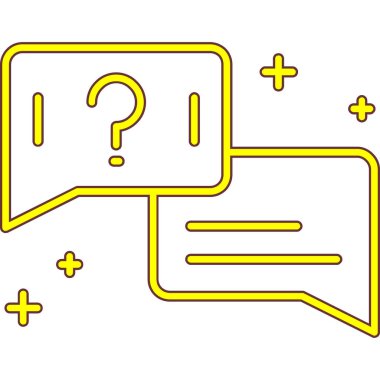 soru ve konuşma balonu simgesi