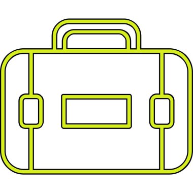 Beyaz arkaplanda izole edilmiş ana hat biçiminde evrak çantası simgesi.