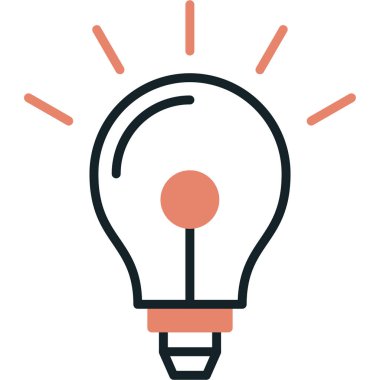 yaratıcı ampul ışığı simgesi - taslak biçimi