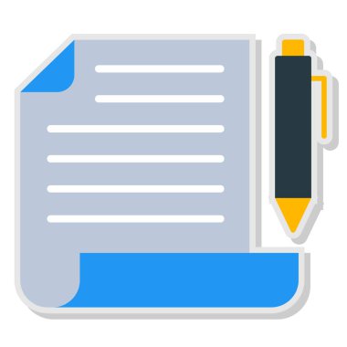 kalem, vektör illüstrasyonlu belge