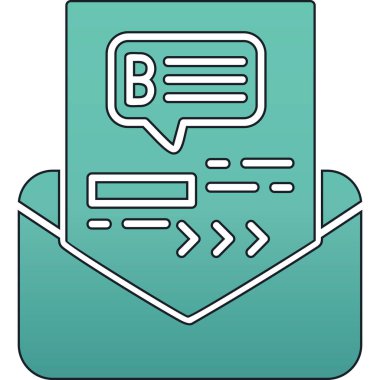 Sohbet mesajı simgesi. hat sohbet mesajı vektör rengi düz izole